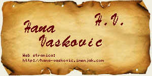 Hana Vasković vizit kartica